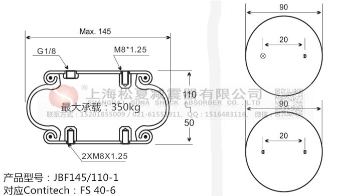 JBF145/110-1橡膠<a href='http://www.qolybup.cn/' target='_blank'><u>空氣彈簧</u></a>