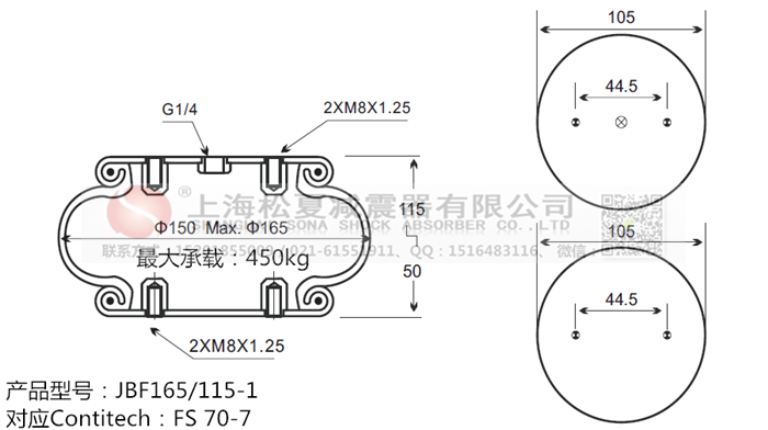 JBF165/115-1橡膠<a href='http://www.qolybup.cn/' target='_blank'><u>空氣彈簧</u></a>