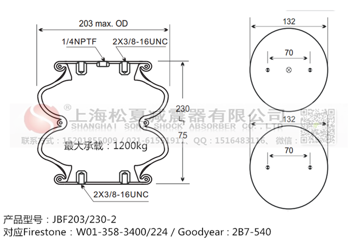 JBF203/230-2橡膠<a href='http://www.qolybup.cn/' target='_blank'><u>空氣彈簧</u></a>